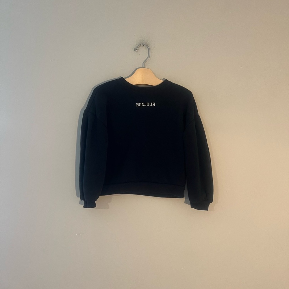 ADD ON FOR $17 Janie and Jack Black “Bonjour” Sweatshirt H&M Zara